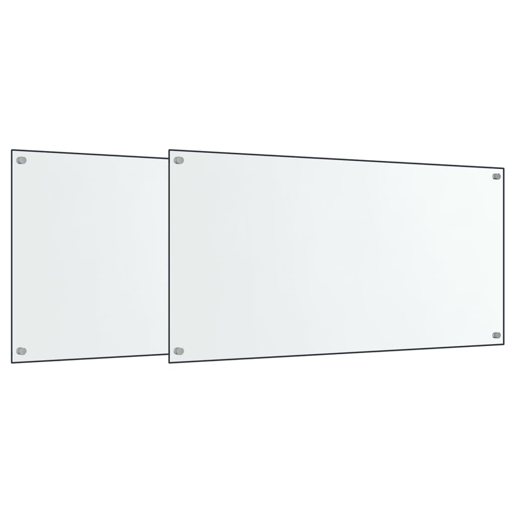 vidaXL Salpicaderos cocina 2 uds vidrio templado 80x60 cm Color Transparente,  Blanco,  Negro y mas