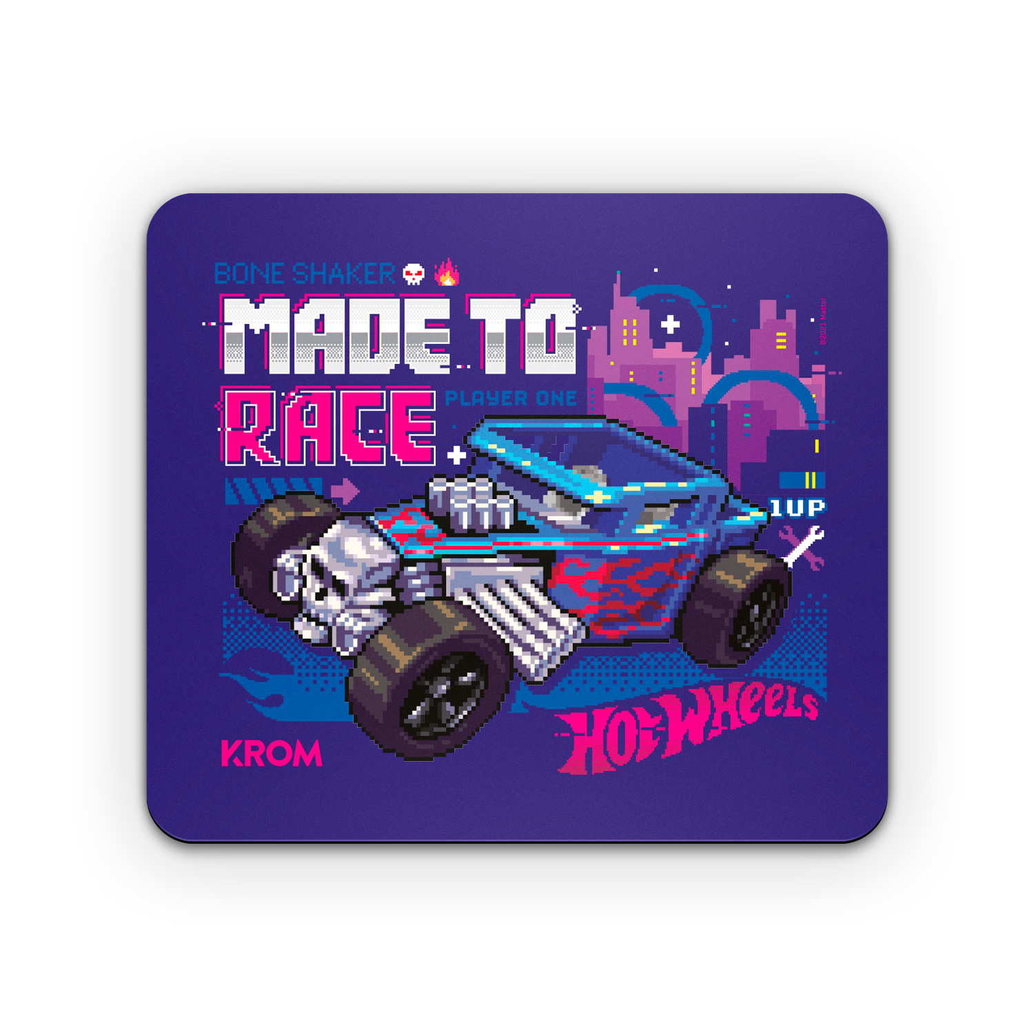 KROM Track Hot Wheels - Alfombrilla Gaming edición Especial Hot Wheels, Base Goma para Mayor fijación, tamaño 320 x 280 x 3 mm, Color Azul