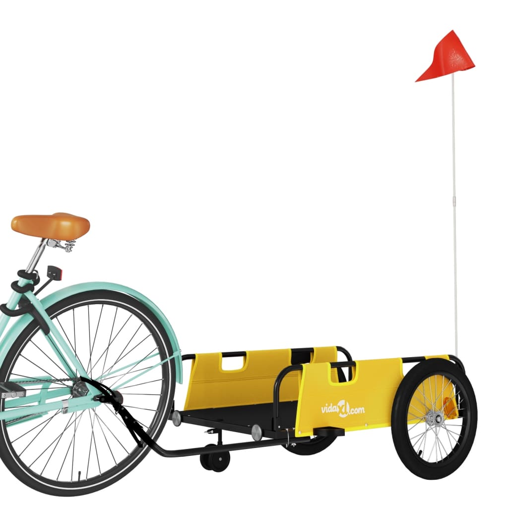 vidaXL Remolque para bicicletas hierro y tela Oxford Color Negro,  Amarillo,  Azul y mas