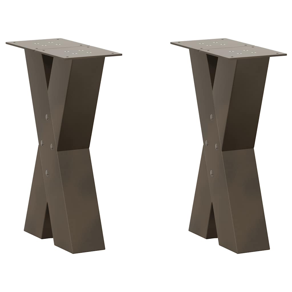 vidaXL Patas para mesa de centro en forma de X (2 unidades) 38 x (42-43) cm, acero