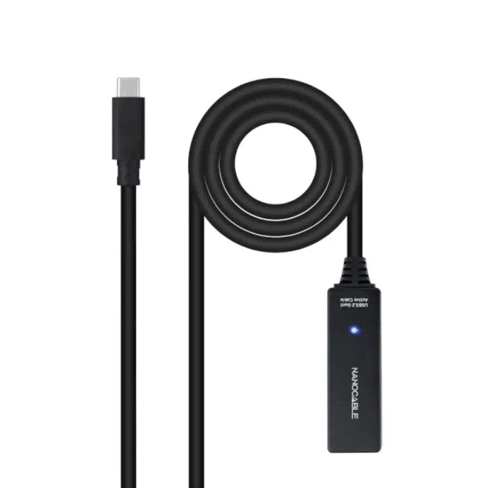 Cable USB-C Nanocable 10.01.1311 5m Amplificador Activo 5Gbps Negro