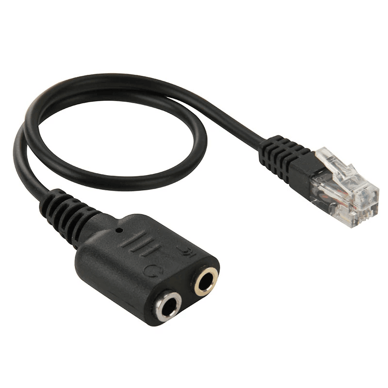 CABLEPELADO Cable Adaptador teléfono RJ9 Macho a 2X Jack de 3.5 mm | 1x TRS Jack 3.5mm Auricular + 1x TRS Jack 3.5mm micrófono | RJ9 4P4C | Conversor Auricular micrófono teléfonos IP de Cisco