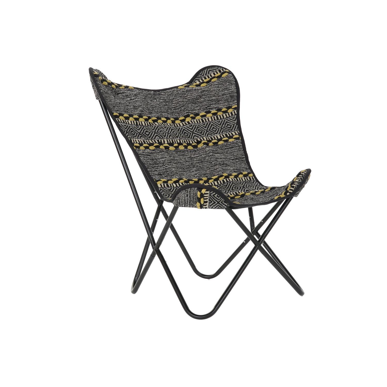 SILLON ALGODON HIERRO 74X65X90 MARIPOSA NEGRO FIJALO MB181445