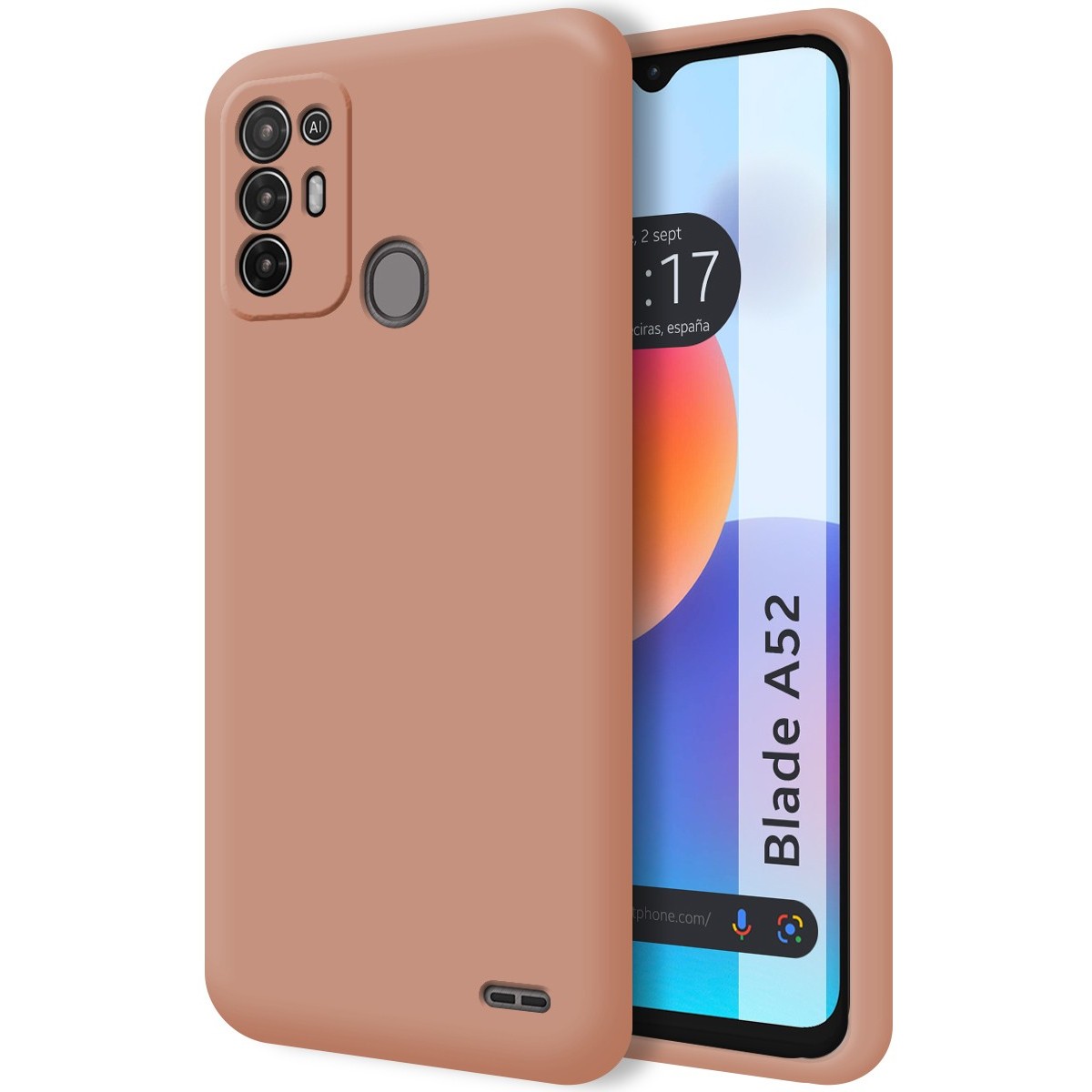 Tumundosmartphone Funda Silicona Líquida Doble Capa Protectora para ZTE Blade A52 - Rosa