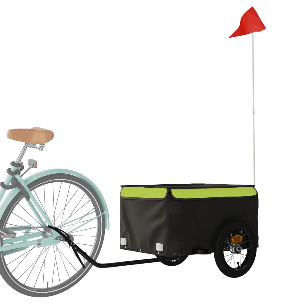 vidaXL Remolque para Bicicleta de Carga Carrito para Bici Hierro 30 kg Color Negro, Amarillo, Azul y mas
