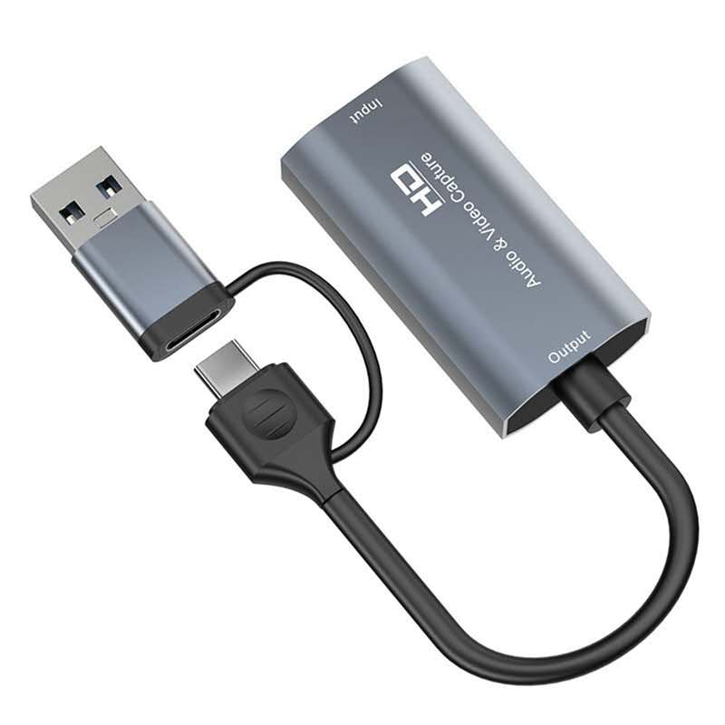 FGNS. Capturadora de vídeo HDMI A USB / TIPO C 2 EN 1, Capturadora de Video HDMI, 4K HDMI a USB 3.0/ TIPO C 3.1 Convertidor Video Audio HDMI Vídeo Game Capture 1080P 60FPS para Edite Video/Juego/Transmisión/Enseñanza en línea