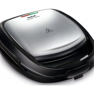 TEFAL | Sandwichera | SW341D12 Snack Time | 700 W | Número de placas: 2 | Acero inoxidable/negro
