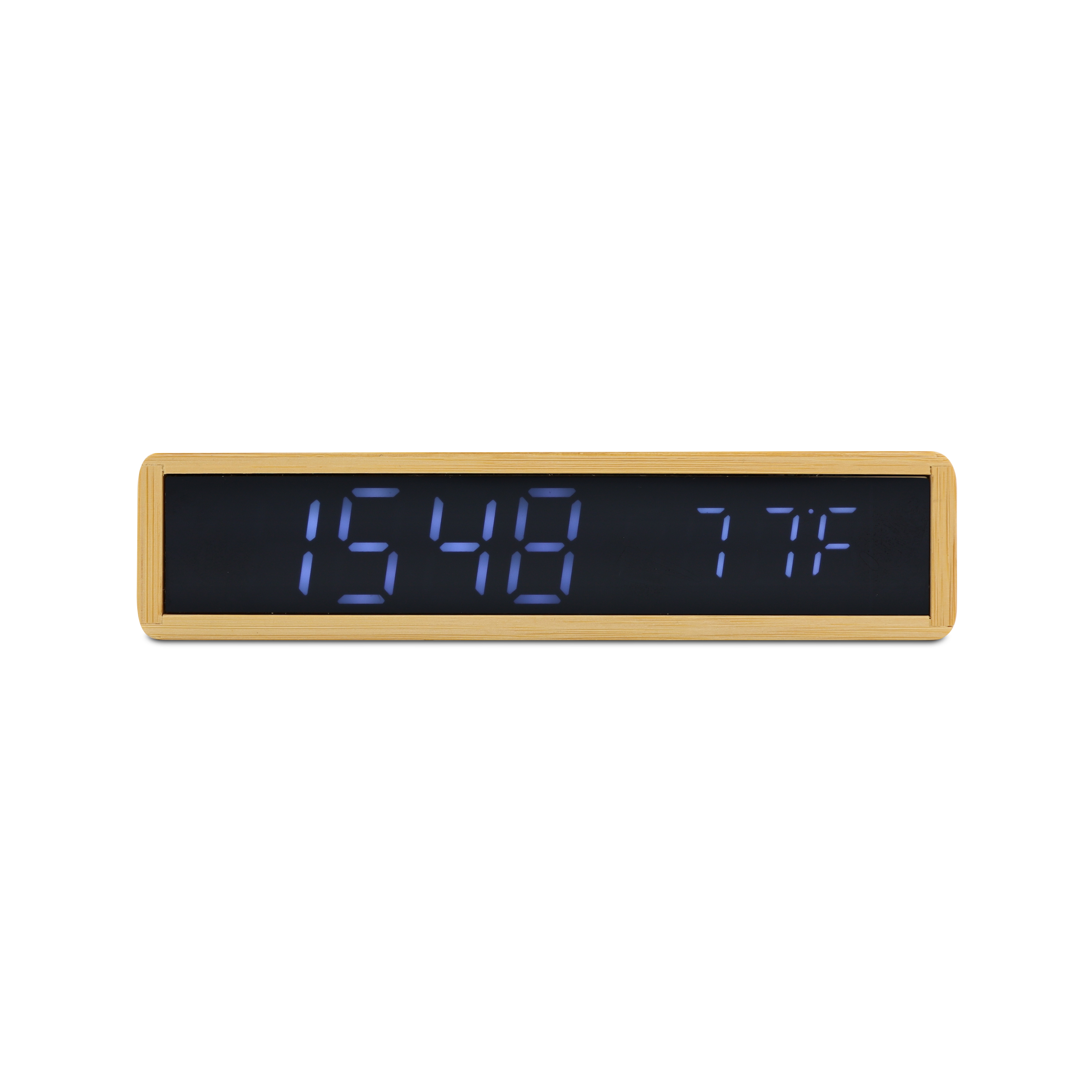 Mooov Despertador Bamboo con pantalla LED negra y temperatura interior luminosidad ajustable, 3 alarmas 477348