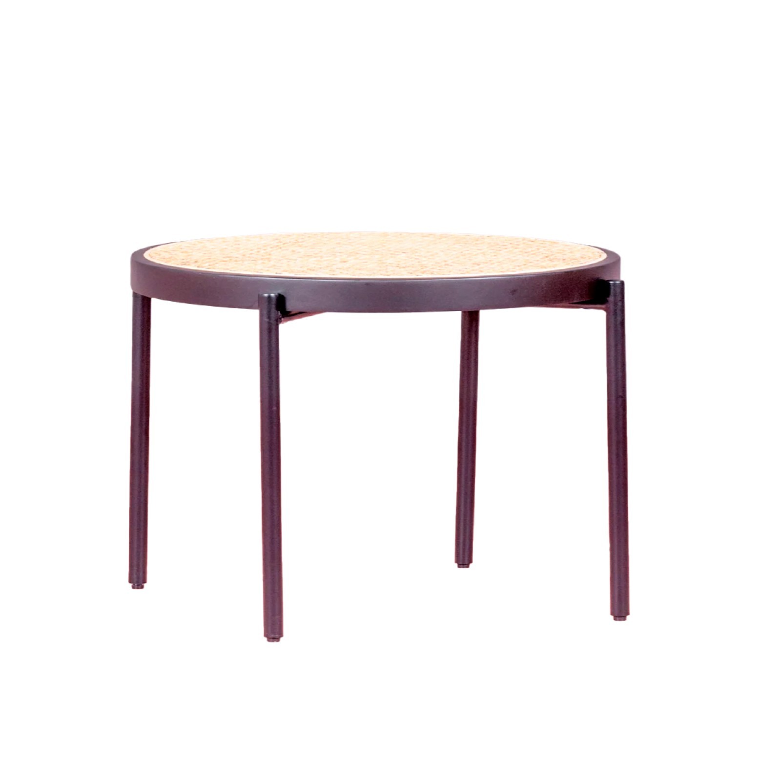 Nest Dream - Mesa de centro retro con detalles en ratán natural (60cm) - North