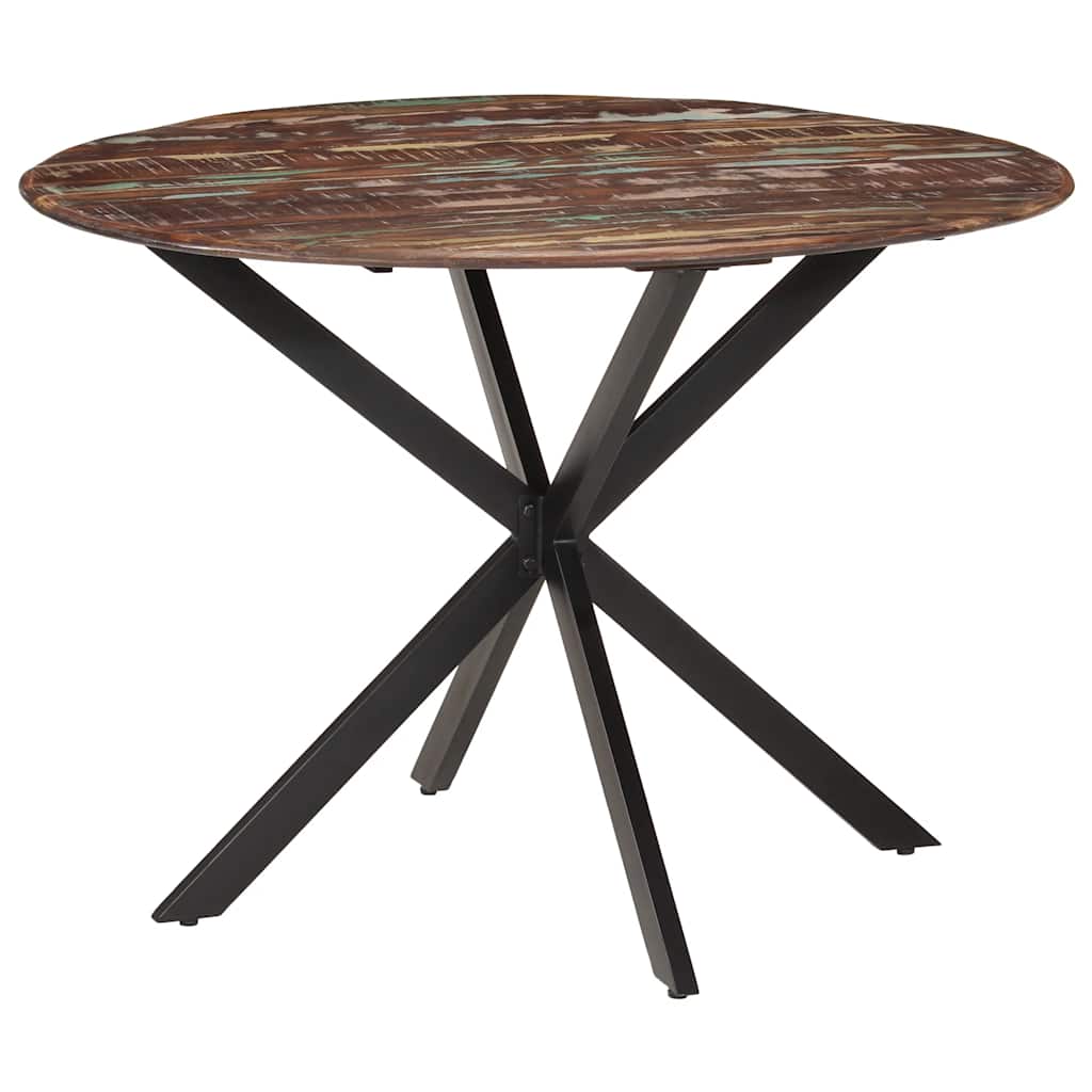 vidaXL Mesa de comedor madera maciza reciclada y acero 110x78 cm