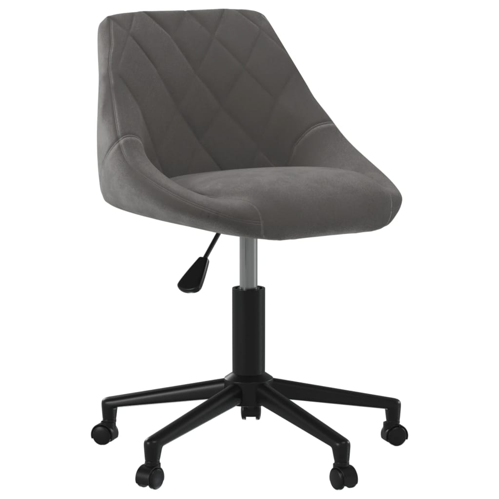 vidaXL Silla de oficina giratoria de terciopelo en color Gris oscuro/Negro/Azul | cómodas modernas ergonómicas para comedor cocina salón hogar