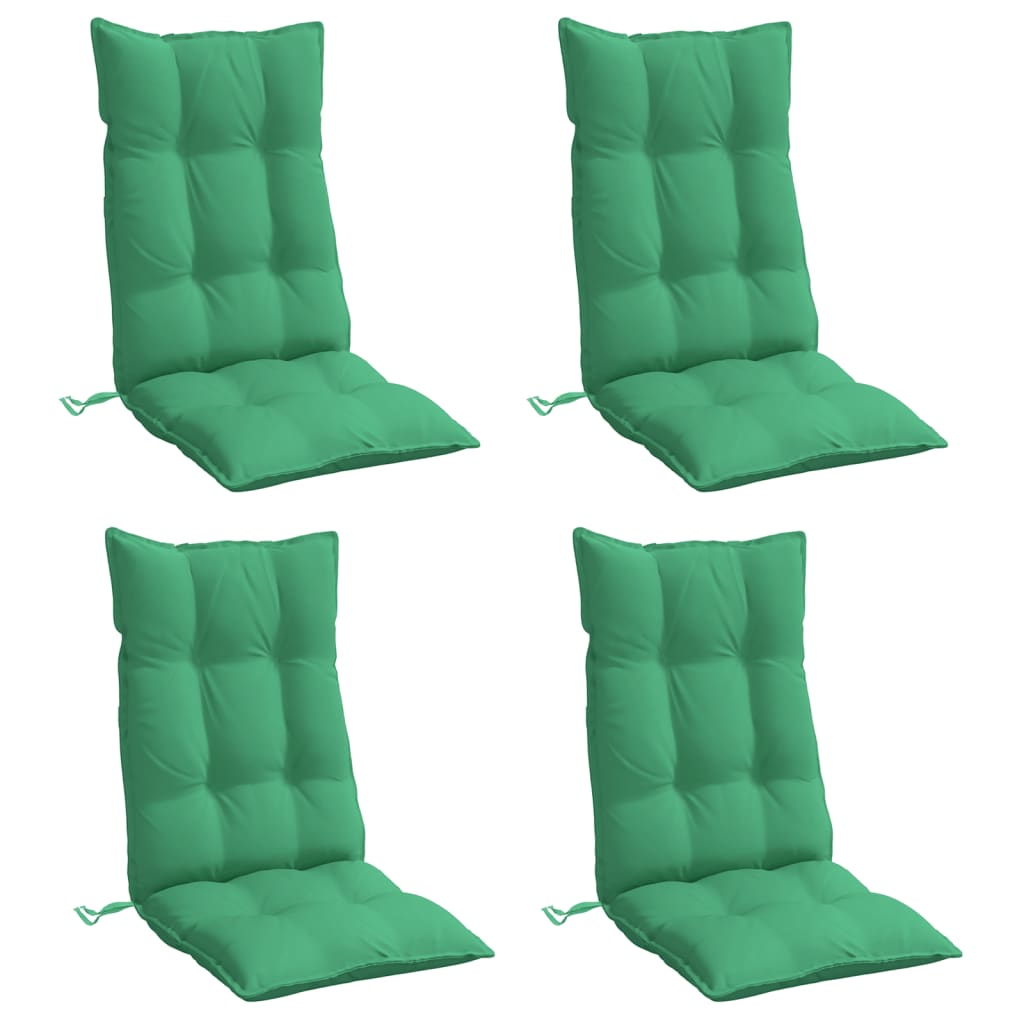 vidaXL Cojines de silla con respaldo alto 4 uds tela Oxford verde