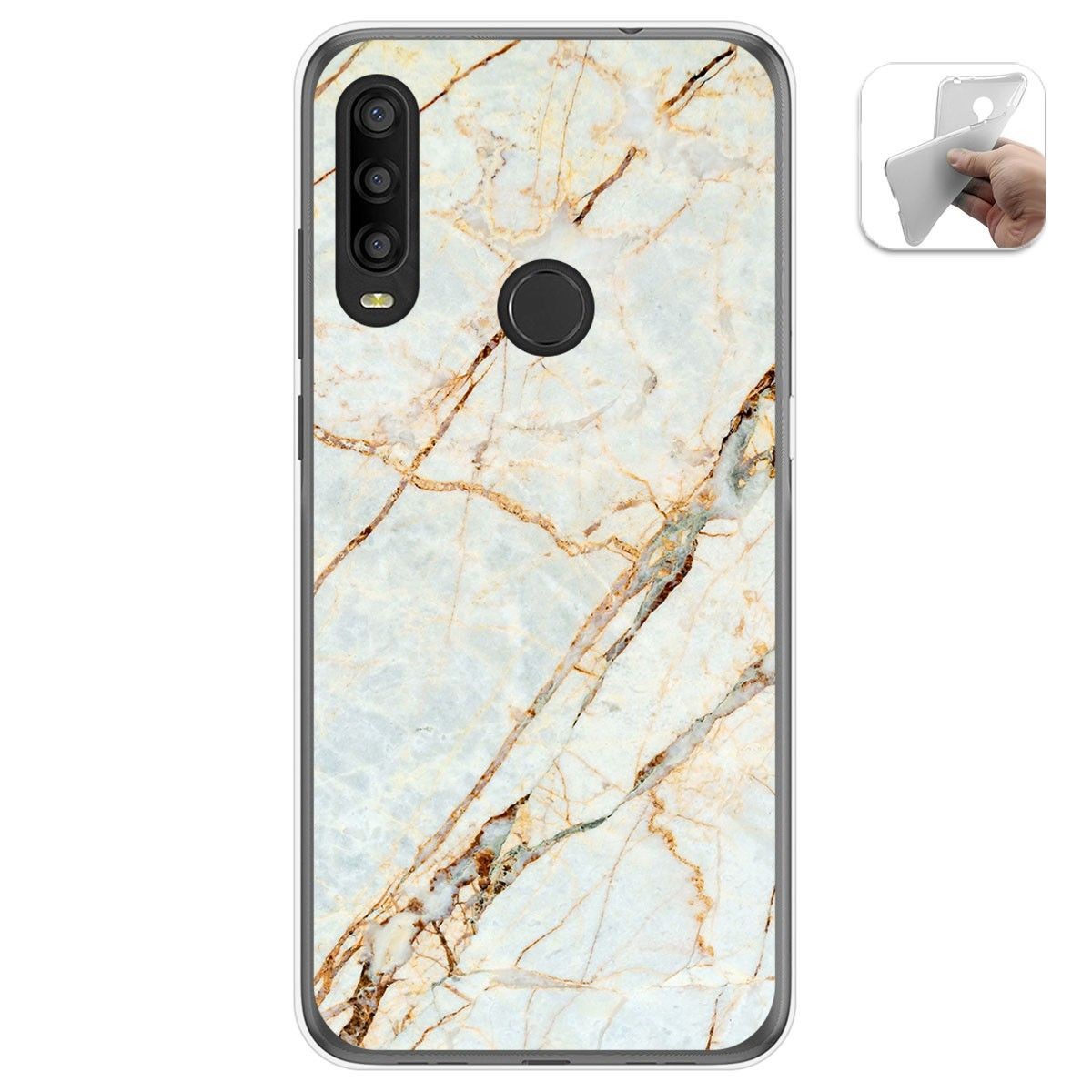 Tumundosmartphone Funda Gel Tpu para Alcatel 1SE 2020 diseño Mármol 13 Dibujos