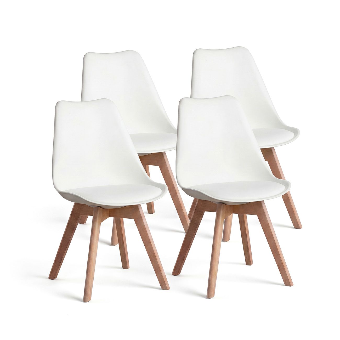 duehome - Pack 4 sillas de comedor 83x49 cm Beench