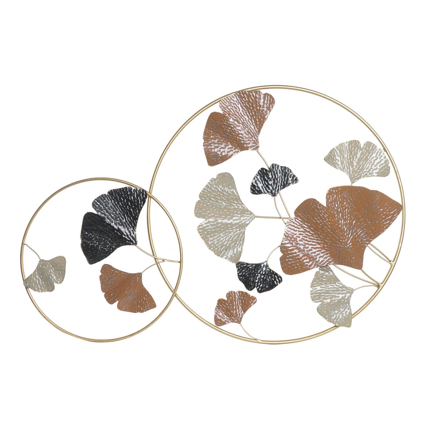 Decoracion Pared Metal 103,5X7X67 Hojas Terracota El mejor complemento para tu hogar  -Fijalo-