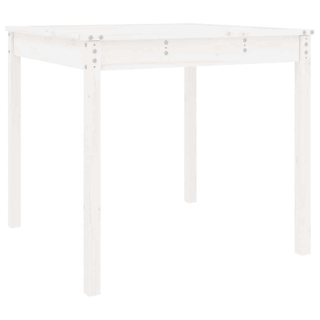 vidaXL Mesa de jardín madera maciza de pino blanco 82,5x82,5x76 cm