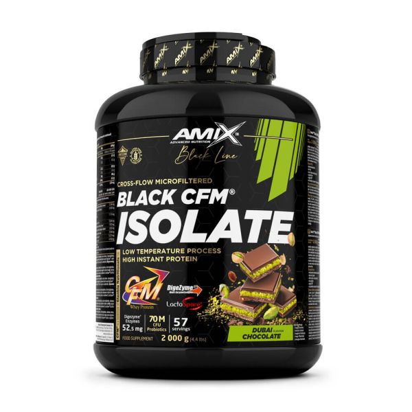 Proteína Amix Nutrition Black CFM Isolate - Mantiene Masa Muscular - Enzimas Digestivas - Rápida Absorción - 2 Kg