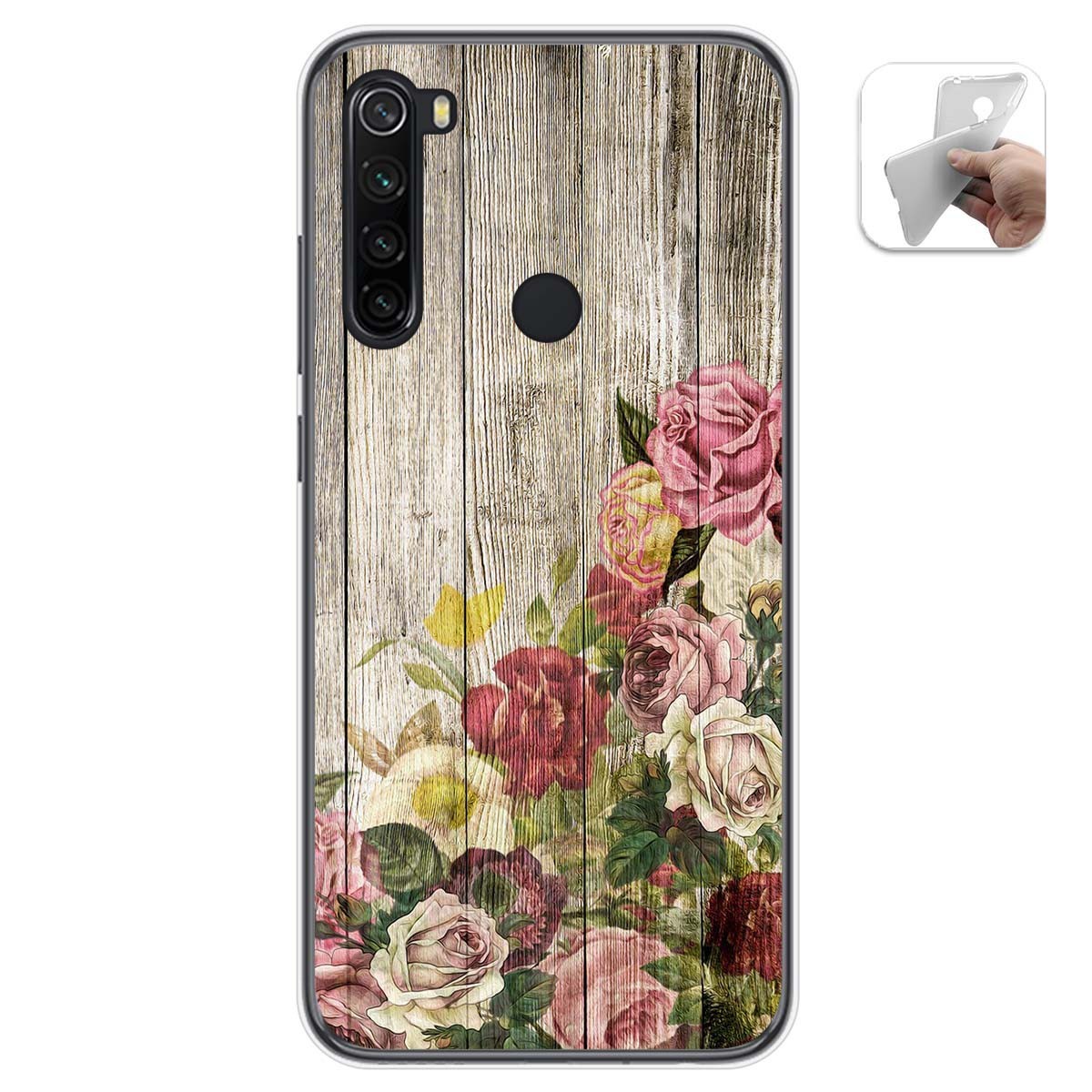 Tumundosmartphone Funda Gel Tpu para Xiaomi Redmi Note 8 (2019/2021) diseño Madera 08 Dibujos