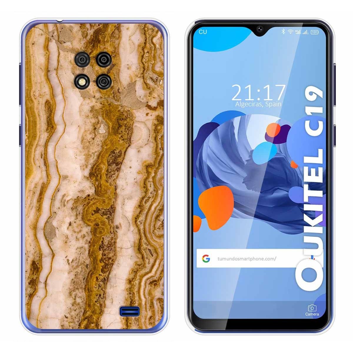 Tumundosmartphone Funda Gel Tpu para Oukitel C19 diseño Mármol 10 Dibujos