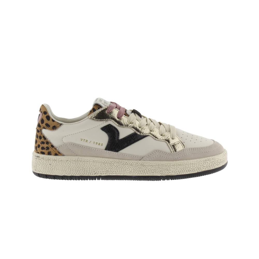 Victoria 1985 SMASH Zapatillas de piel con piezas animal print y metalizadas 8806114