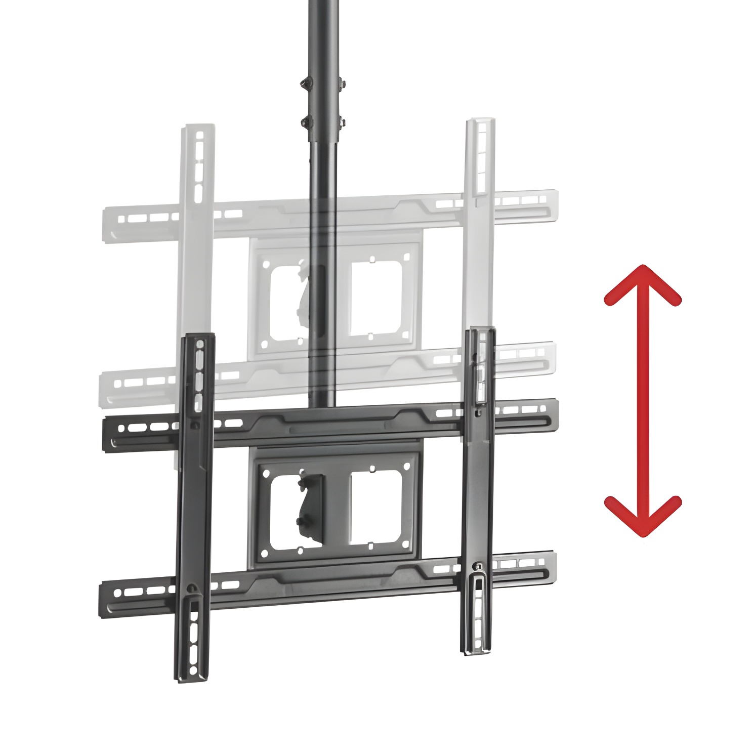 Maclean MC-803 - Universal TV Wall Mount for Plasma OLED QLED LCD, supports 23-100" TVs up to 50 kg, VESA 600 x 400, made of black powder-coated steel, ideal for ceiling hanging.