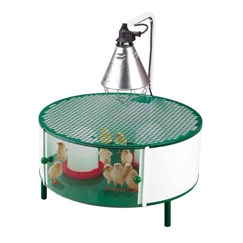 SUINGA Casita para pollitos con accesorios | Nacedora 20-30 pollitos | Jaula 72x72x79 cm | Calefactor, comedero, bebedero
