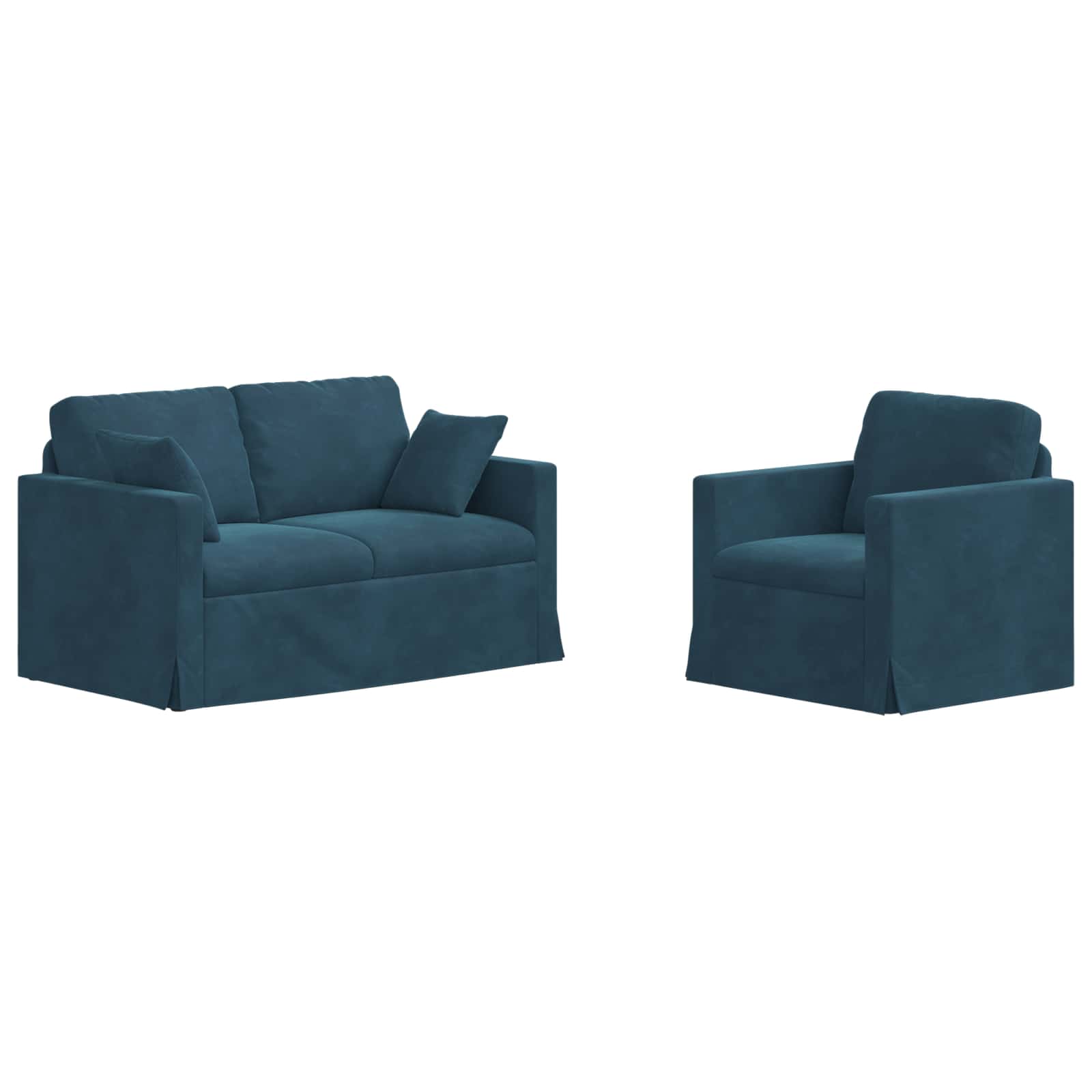 Juego de Sofá 2 pcs Azul 138 x 78 x 80 cm Terciopelo