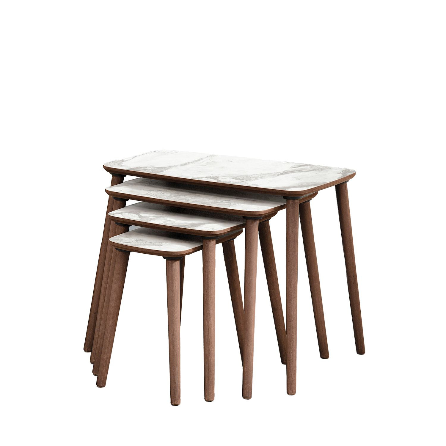 Habitat y Jardin - Mesa nido de madera "Luci" 4 piezas 70 x 40 x 55 cm - Blanco