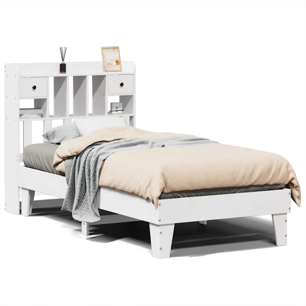 vidaXL Estructura de cama sin colchón madera maciza blanca 90x190 cm