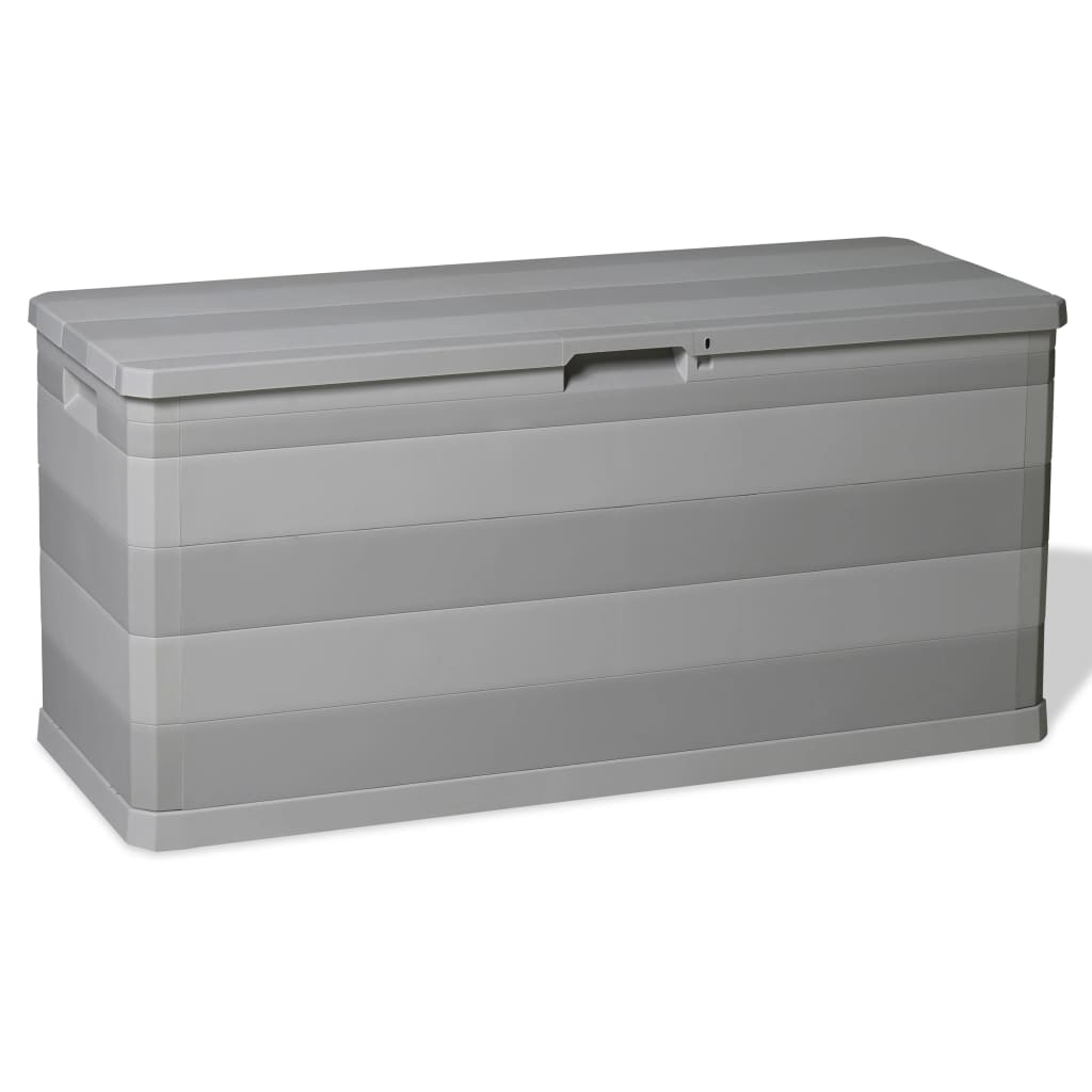 vidaXL Caja de almacenamiento de jardín gris 117x45x56 cm en color Gris claro/Negro