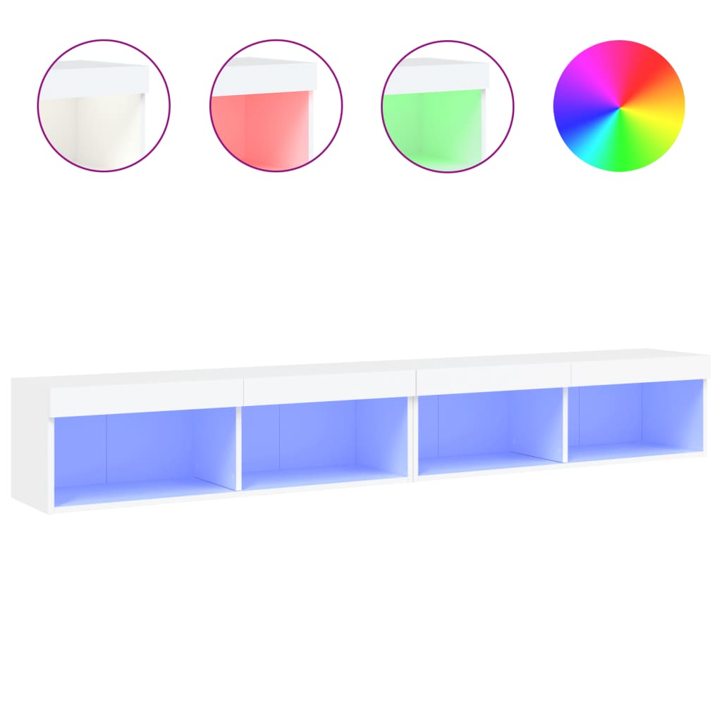 vidaXL Muebles de TV con luces LED 2 uds 100x30x30 cm, Mueble de Salon, Mueble TV, Mueble TV salon, Mesa de TV, Mueble tele