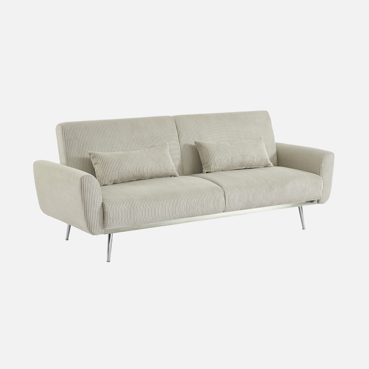 sweeek - Sofá cama de pana fina de 2-3 plazas , Oskar pana , 206x84x85