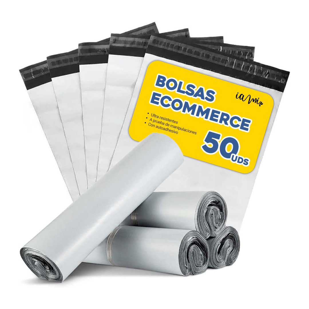 Bolsas Envio Ecommerce - 100 o 50 Bolsas 30x40 cms + 5 cms Cierre Autoadhesivo - Sobres Envio Vinted - Bolsas Envio Impermeables - UltraResistentes - Color Blanco