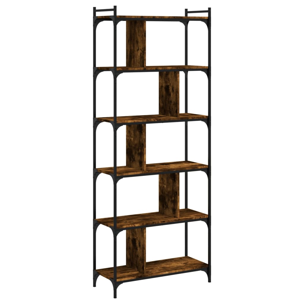 Vidaxl Librería de 6 Estantes Madera de Ingeniería 76x32x192 Cm Negro