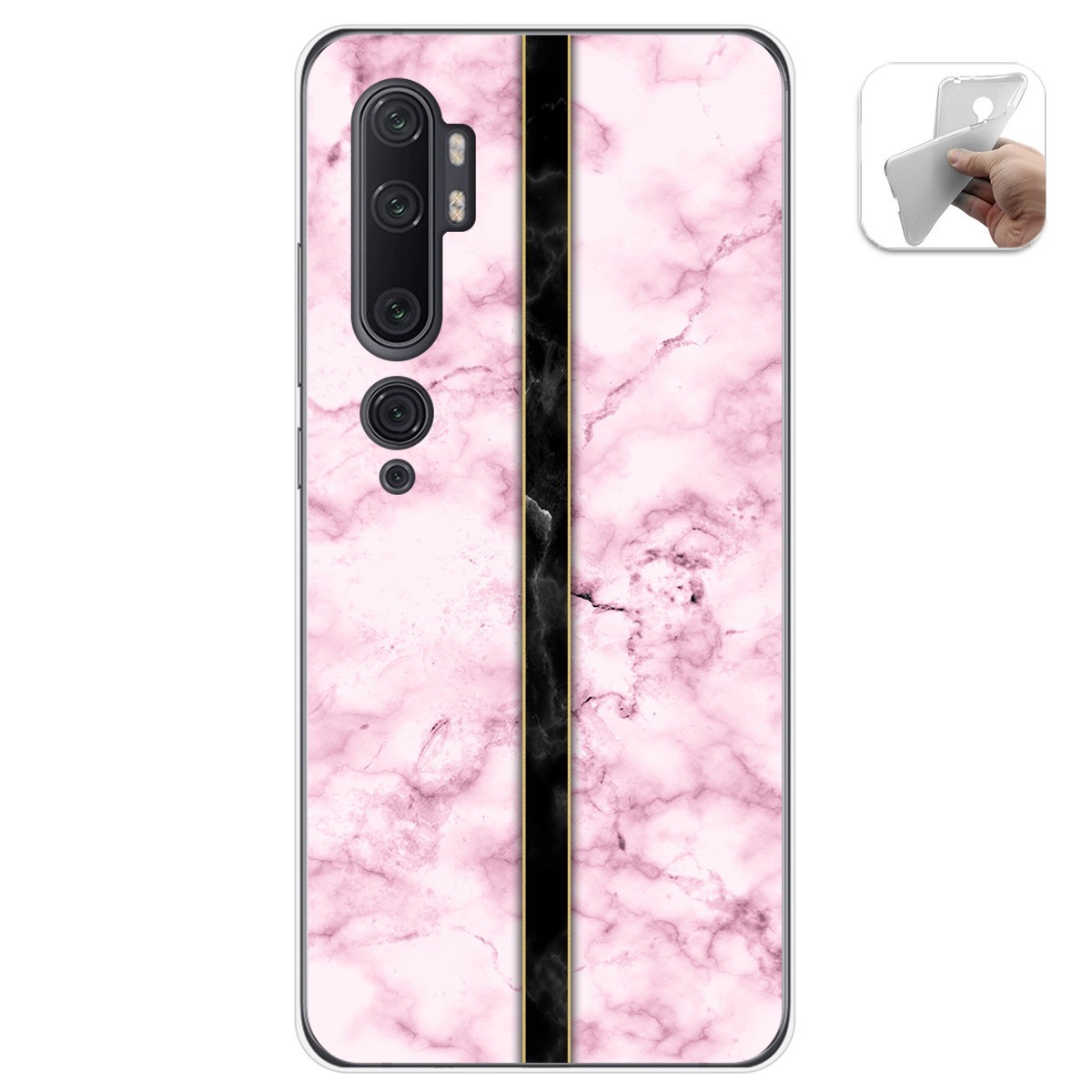 Tumundosmartphone Funda Gel Tpu para Xiaomi Mi Note 10 diseño Mármol 04 Dibujos