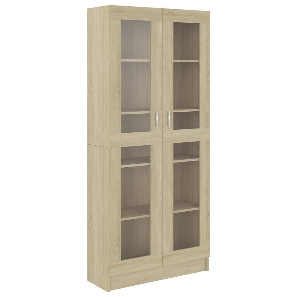 vidaXL Vitrina de madera de ingeniería 82,5x30,5x185cm Multicolor