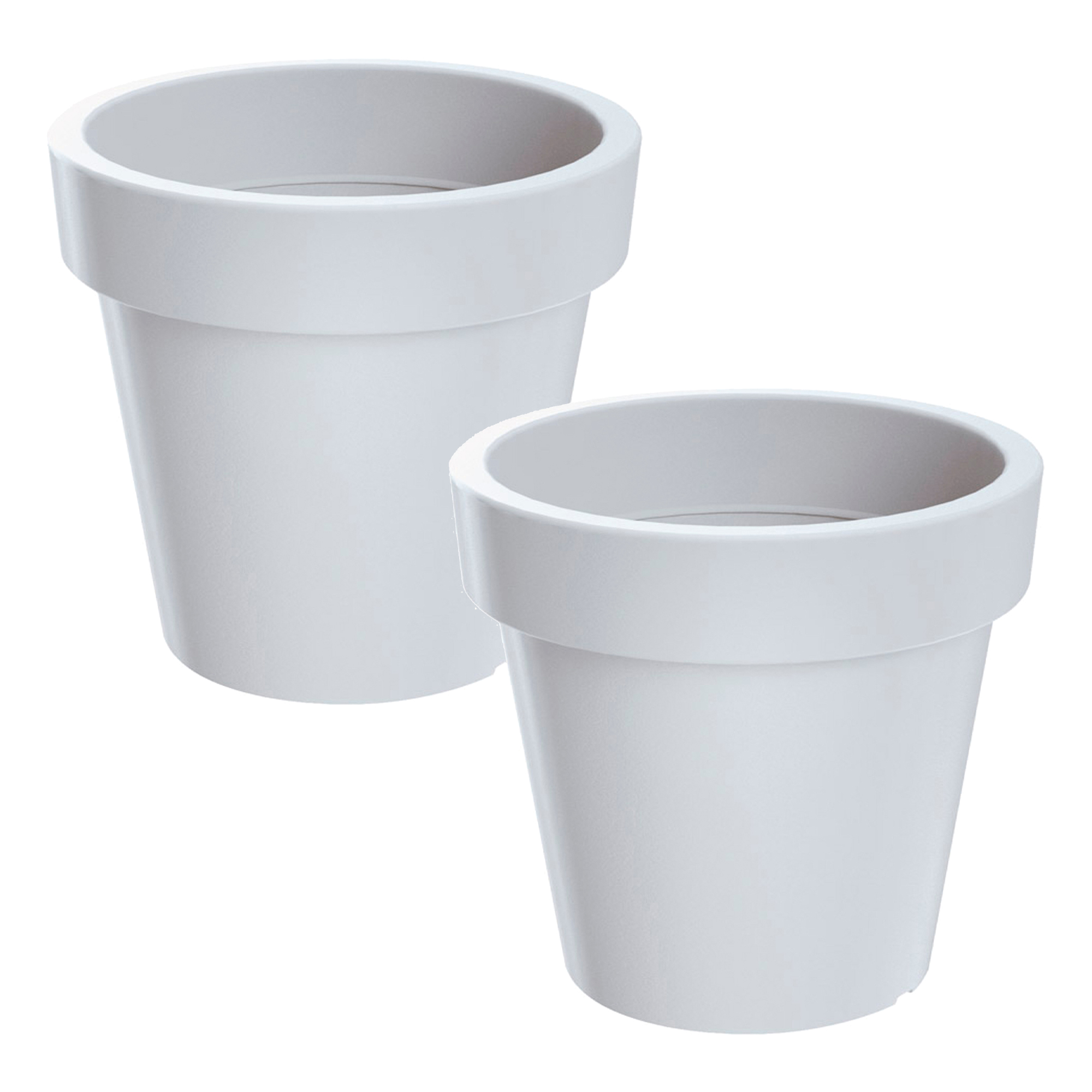 Wellhome - Maceta de Plástico Lofly Blanco Elegante y Moderna 13,4x13,4x12cm