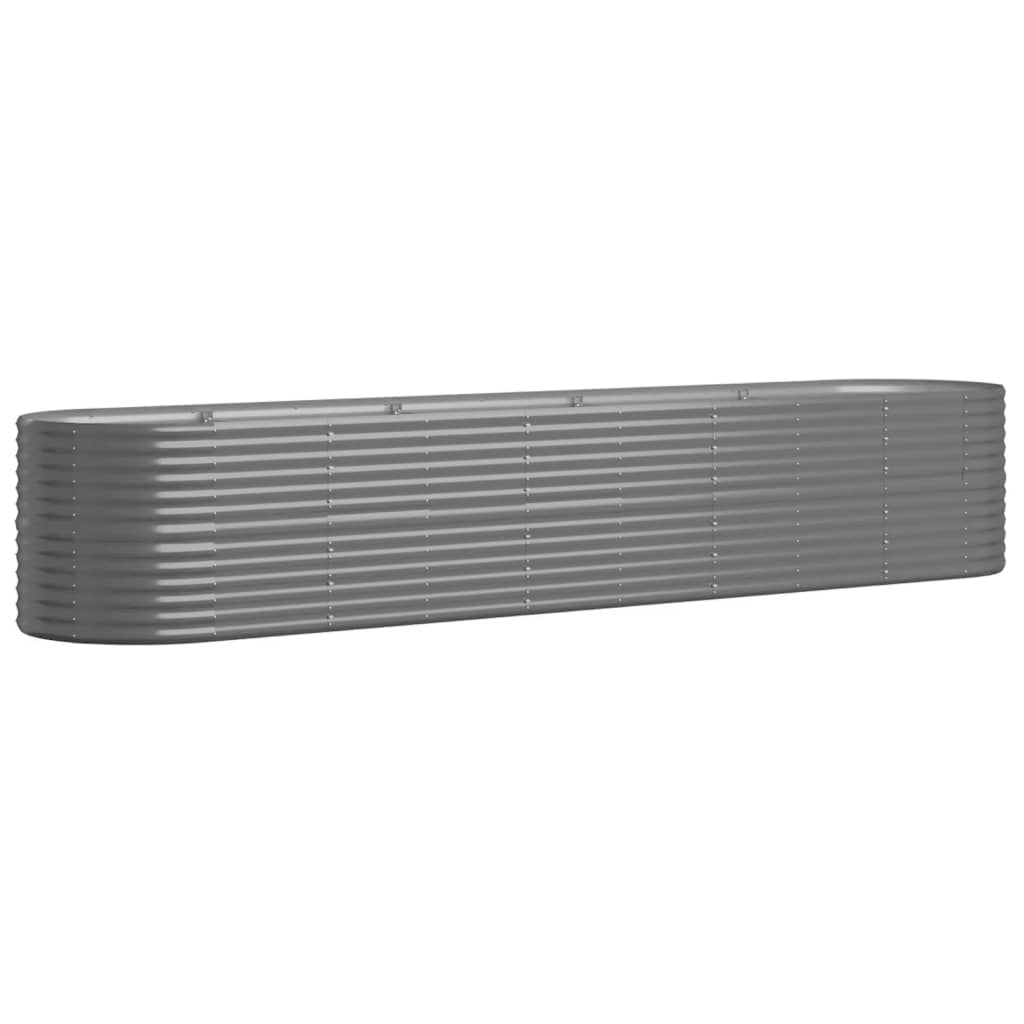vidaXL Jardinera arriate acero galvanizado gris 368x80x68 cm