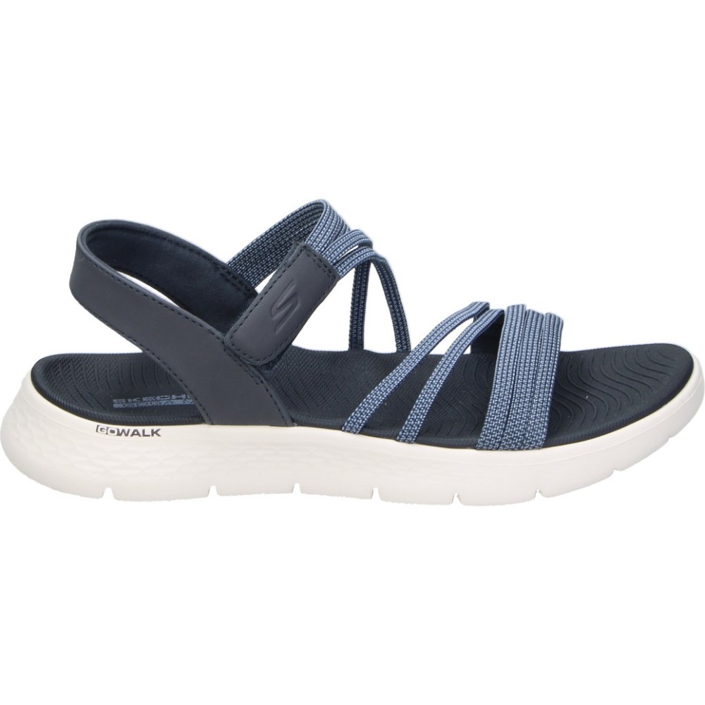 SKECHERS | Sandalias Skechers GO WALK Flex para Mujer – Sandalia Plana en Color Azul Marino – Sandalia de Verano con Velcro – Estilo Deportiva – Go Walk – Cómodas y Versátiles – Modelo 141473-NVY