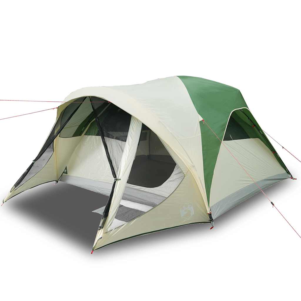 vidaXL Tienda de campaña familiar túnel 6 personas impermeable verde