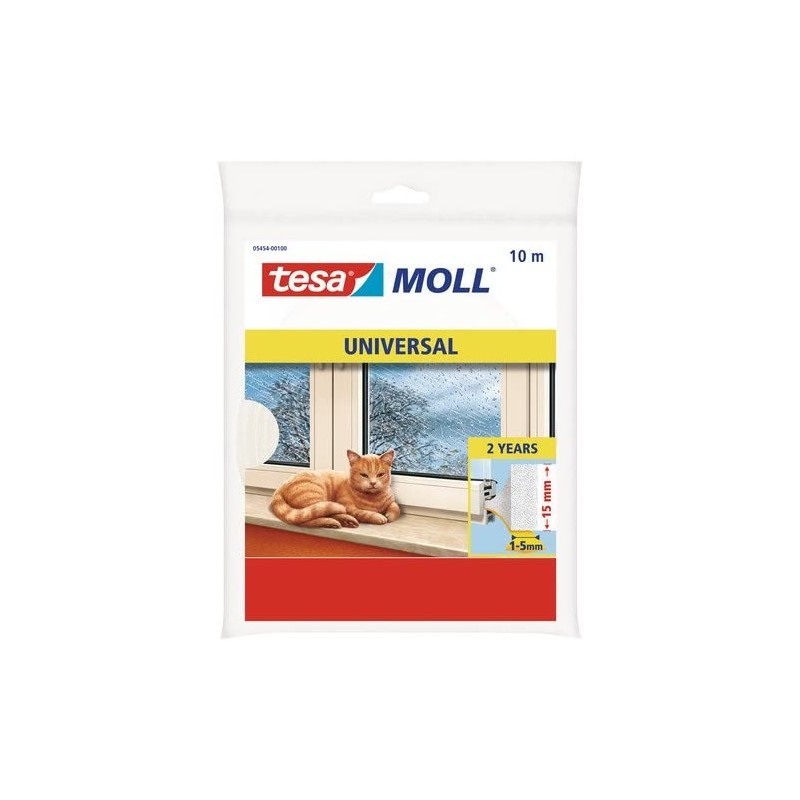 Burlete de Espuma Tesa Tape para Puertas y Ventanas, Frena Corrientes de Aire y Reduce Ruidos Hasta 5mm