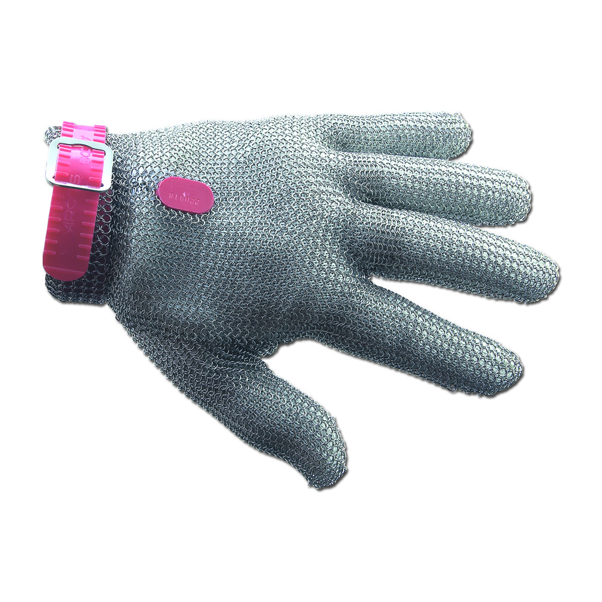 Guantes de protección Arcos 615300 de acero inoxidable 25 cm Talla 3-M cinta de color rojo en caja