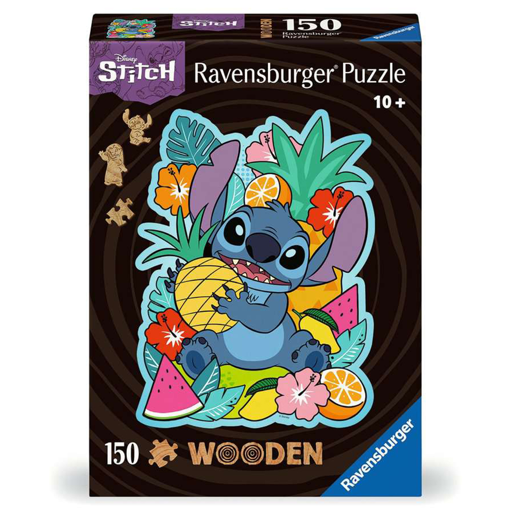 RAVENSBURGER PUZLE DISNEY DE MADERA - STITCH 150 PIEZAS, 00758, ENVÍO URGENTE 24-48 HORAS EN PENÍNSULA, TIENDA CON LICENCIA OFICIAL, JUGUETES, ROMPECABEZAS, EXTRATERRESTRE, AZUL, HAWAI