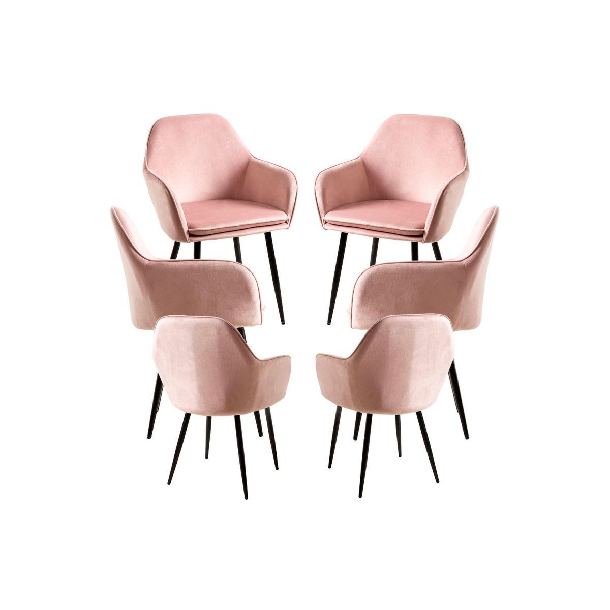 Regalos Miguel - Packs Sillas Comedor - Pack 6 Sillas Chic Black - Rosa