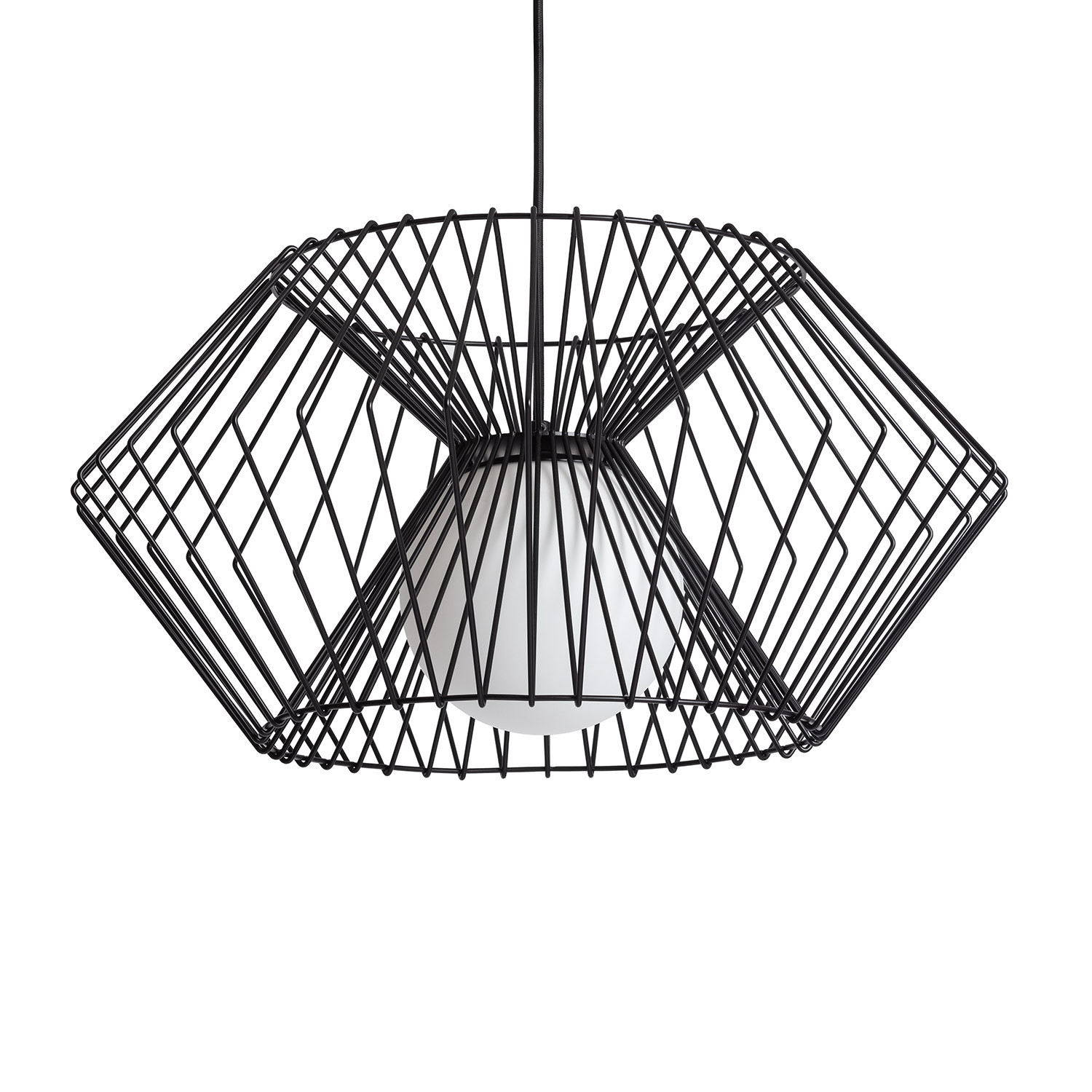 Ledkia Lámpara Colgante Metal Kelsie Glass I Negro
