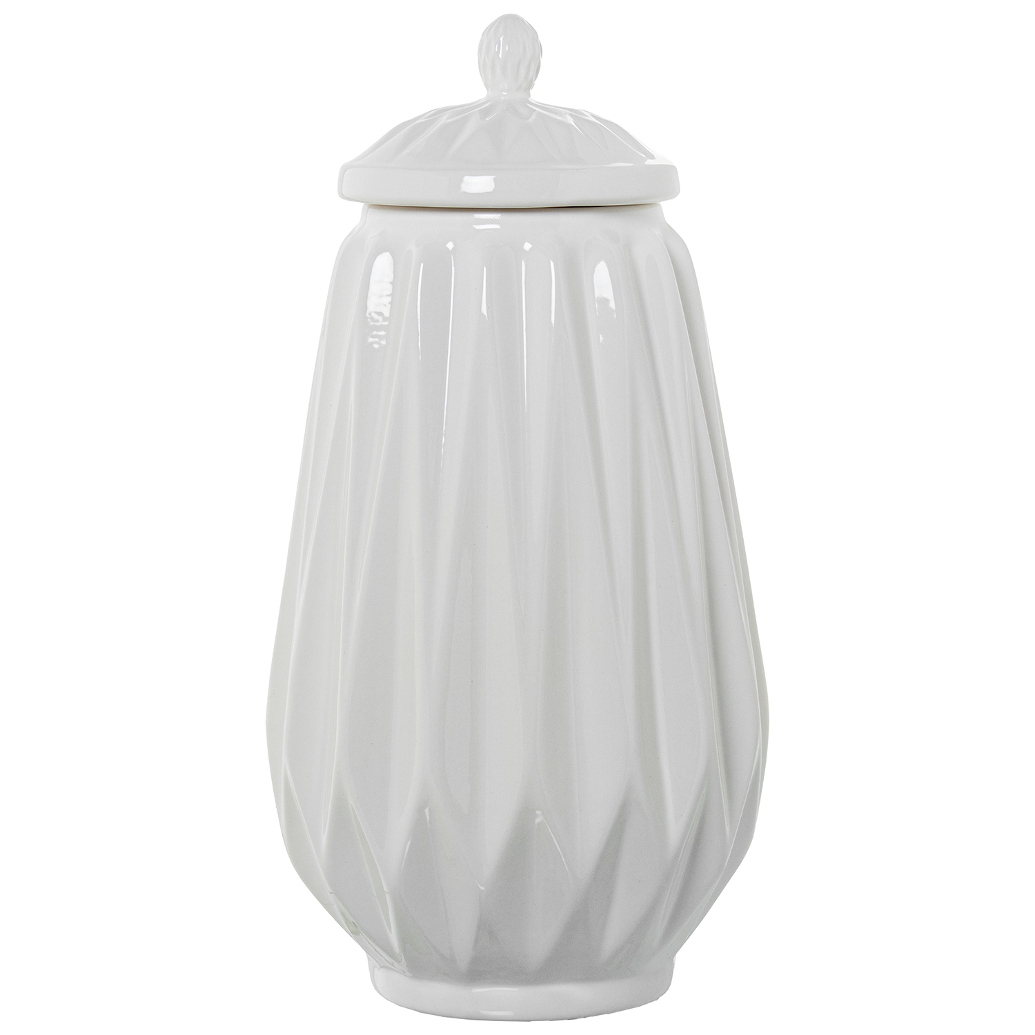 Tibor ceramica 50cm blanco brillo 24x24x50cm