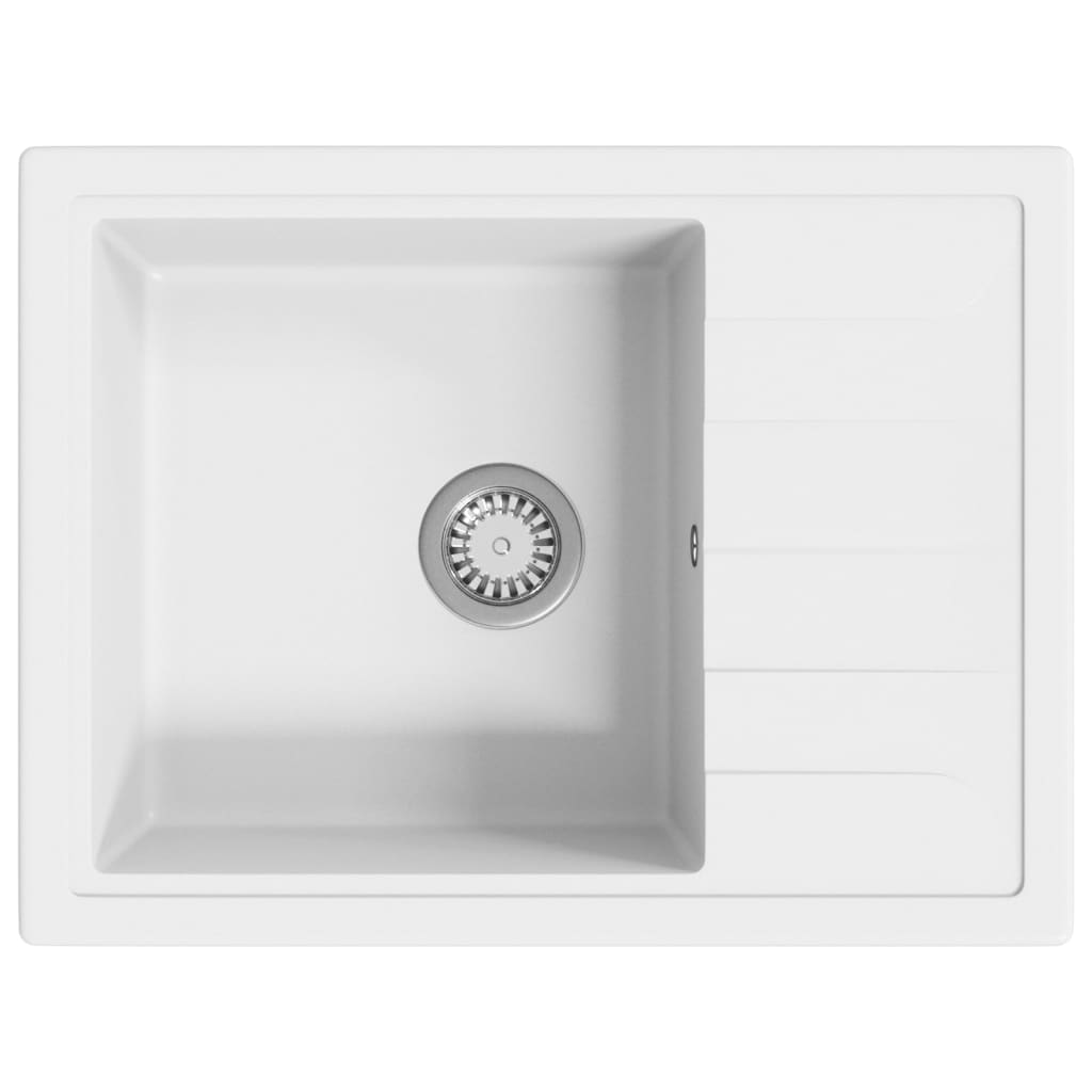 vidaXL Fregadero de Cocina con Rebosadero Ovalado Granito Montaje Encima Color Blanco,  Gris,  Negro y mas