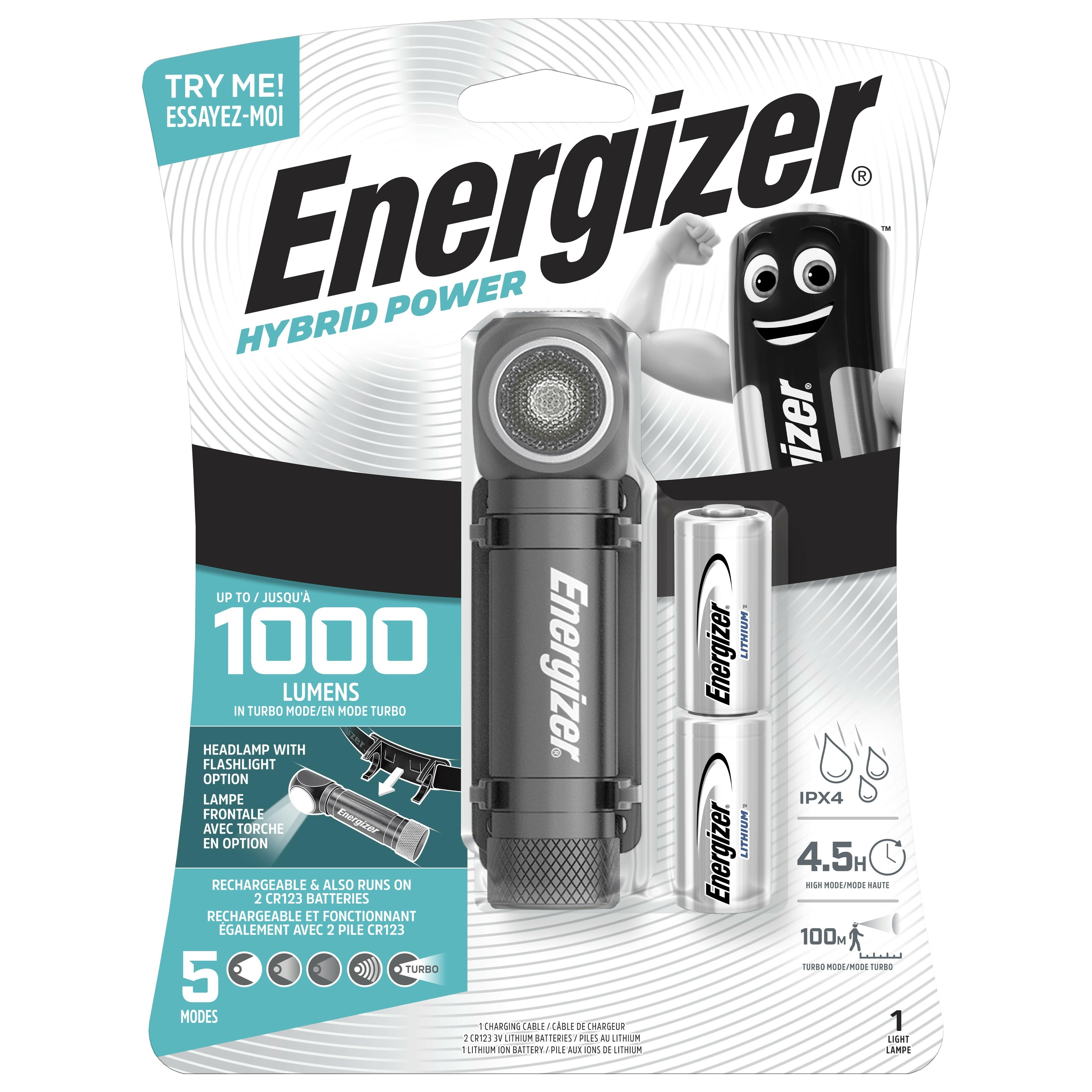 Linterna Frontal Energizer 439151 ? Antorcha Híbrida Potente con Tecnología LED ? Modelo E303633200