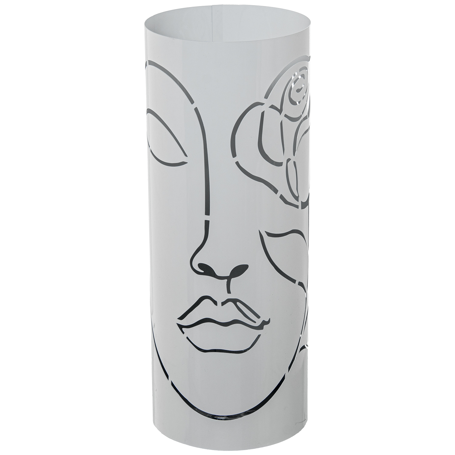 Paraguero metal blanco redondorostro 19x49cm