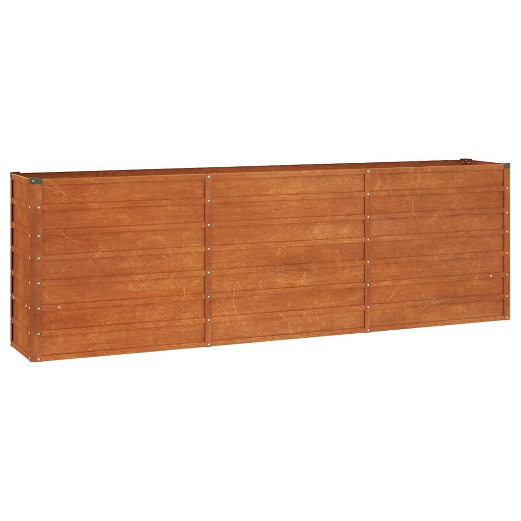 vidaXL Arriate oxidado de acero corten Dimensiones 100 x 100 x 77 cm,  100 x 100 x 45 cm,  240 x 40 x 45 cm y mas